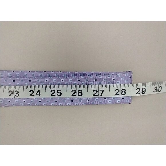 Brooks Brothers Mens Silk Necktie Lavender Blue Geometric Textured (Repp) Tie - Picture 4 of 10